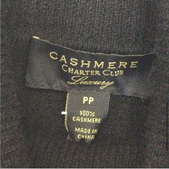 NWT CHARTER CLUB | Turtleneck 100% Cashmere Sweater in black size Large PP PS - Picture 9 of 10